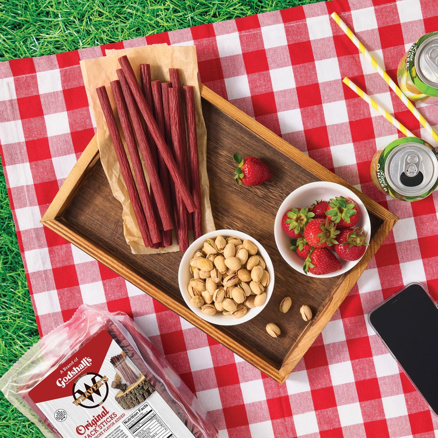 WEAVERS Original Snack Sticks - 80 Mild Flavored Beef & Chicken Sticks, 40oz Bag