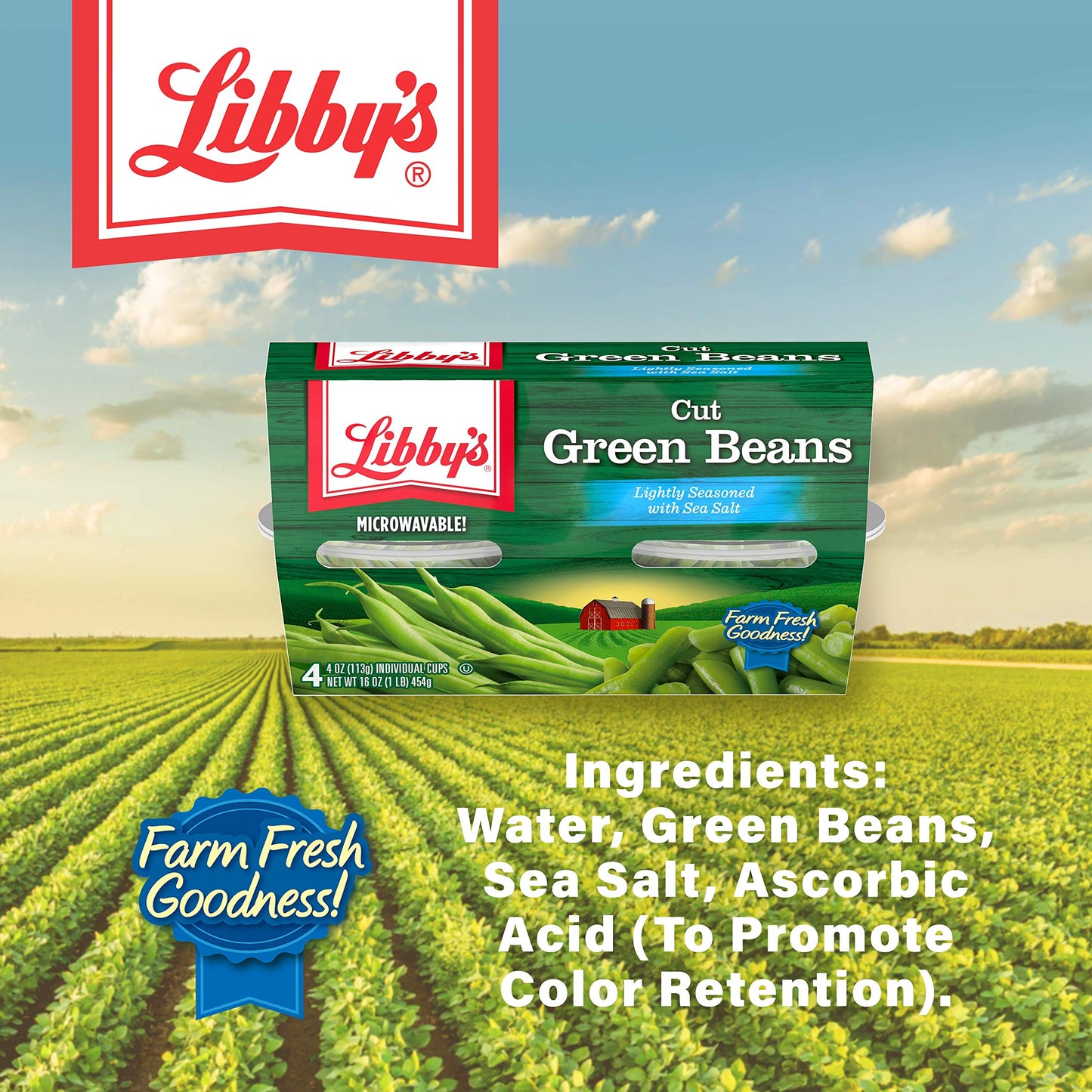 Libbys Cut Green Beans | Enjoy Anytime, Anywhere Vegetable Cups | Naturally Delicious, Mild & Subtly Sweet | Tender-Crisp | Gro