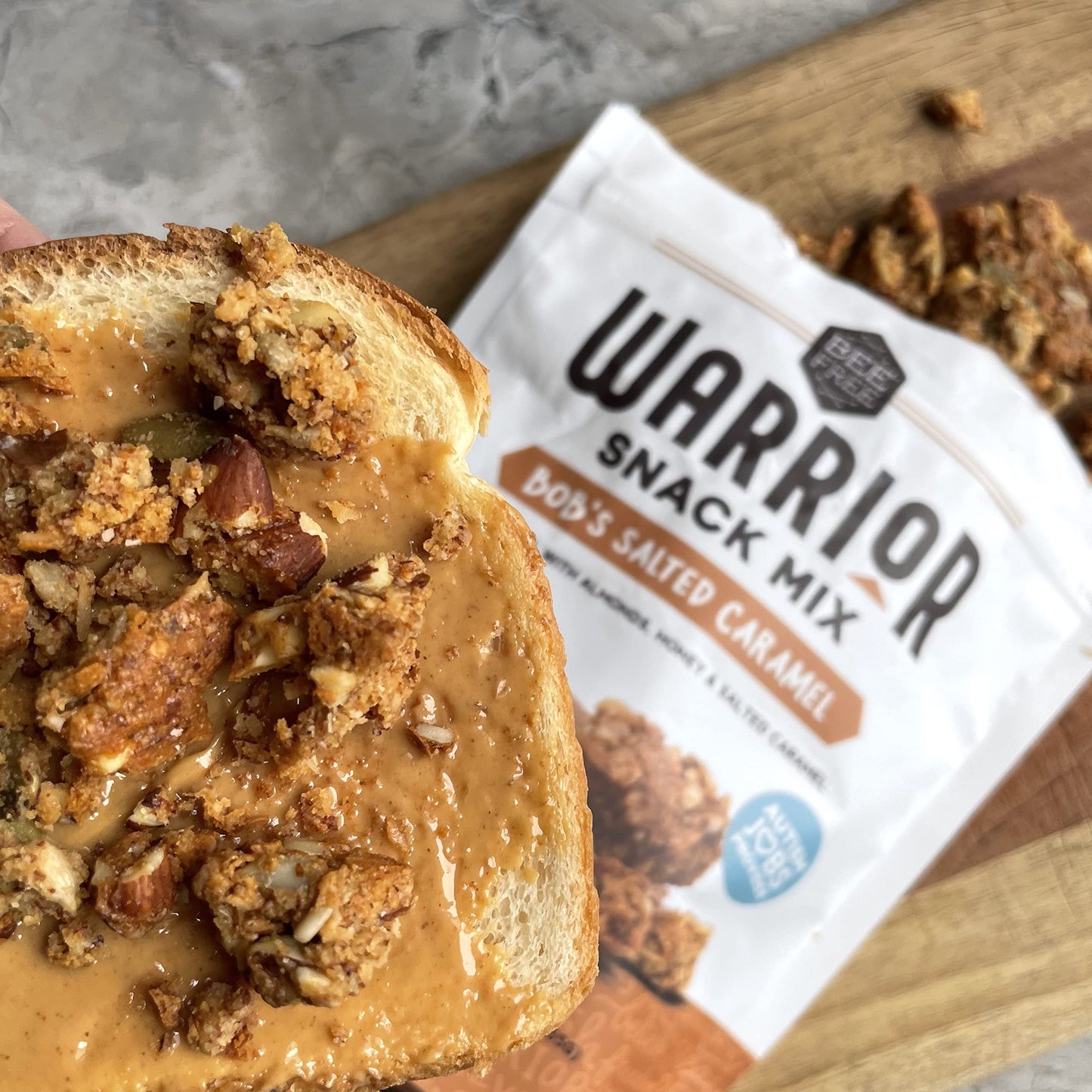 BeeFree Warrior Mix Gluten Free Granola Bites, Paleo, Low Carb, 9 Ounce Bag