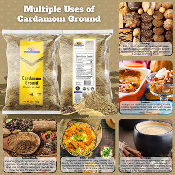 Rani Cardamom (Elachi) Ground, Powder Indian Spice 7Oz (200G) ~ All Natural | No Color Added | Gluten Friendly | Vegan | Non-Gmo | Kosher | No Salt Or Fillers