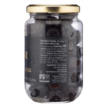 Mina Dry Cured Black Olives, Moroccan Olive Oil, 7 oz, Non-GMO, Gluten-Free, Vegan, Low Carb, Great for Keto Snacks
