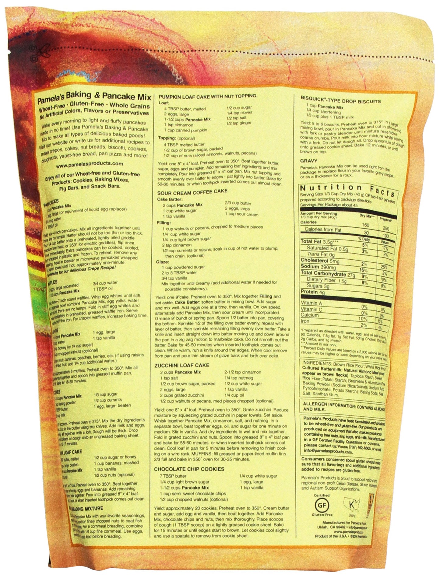 Pamela's Products, Ultimate Baking and Pancake Mix, 64 oz