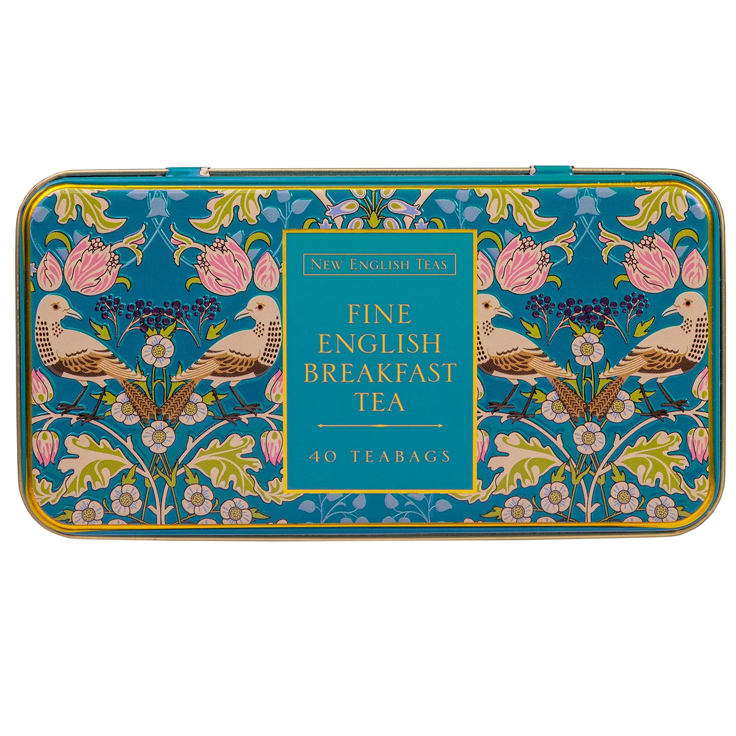 New English Teas Song Thrush & Berries Tea Tin With 40 English Breakfast Teabags