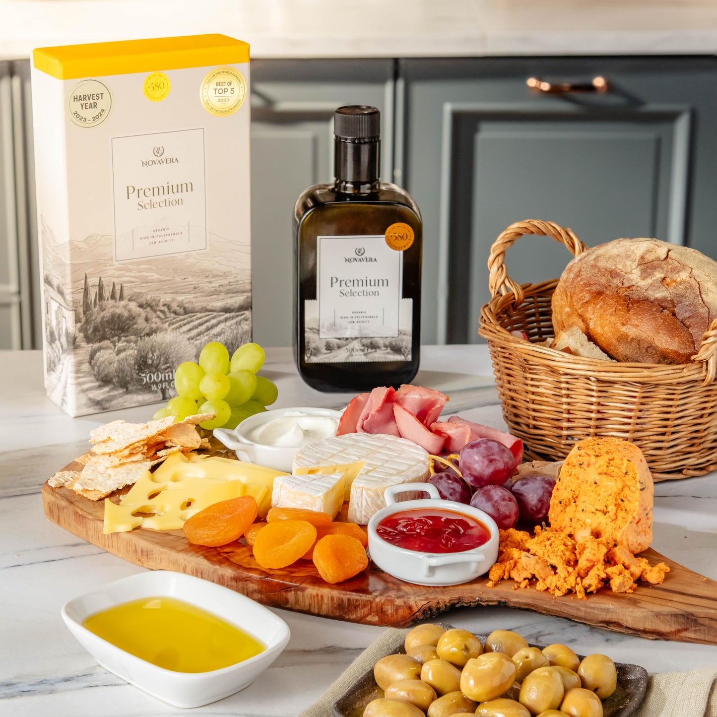 NVG NOVAVERA Organic Extra Virgin Olive Oil, High Polyphenol (600 MG/KG), Cold Pressed, Low Acidity, 16.9 oz, Top 5 World Ranking