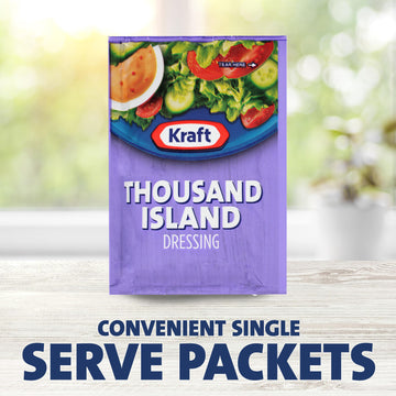 Kraft Thousand Island Salad Dressing Single Serve Packet (1.5 oz Packets, Pack of 60)