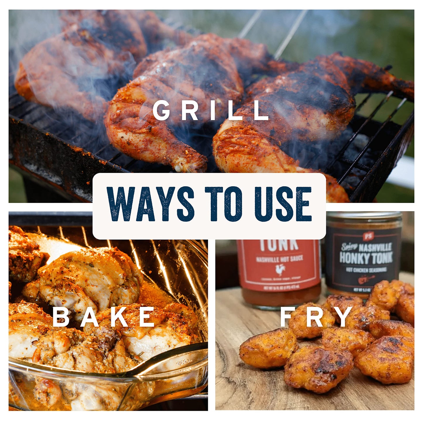 PS Seasoning Honky Tonk Nashville Hot Chicken Seasoning - Spicy BBQ Rub for Poultry, 5.3 Ounce Pack