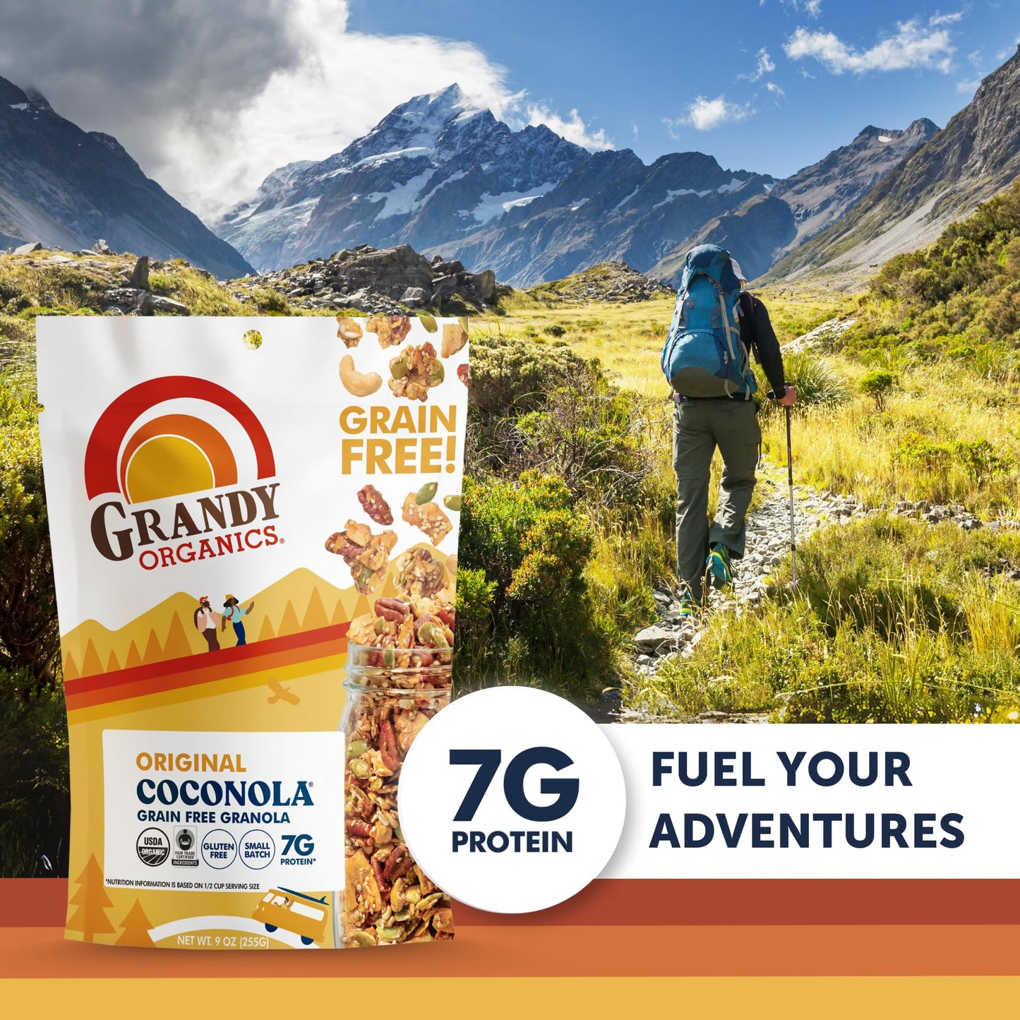 Grandy Organics Original Coconola Granola, Certified Organic Gluten Free Granola, Grain Free Granola, Vegan and Paleo, Original