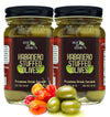 Green Jay Gourmet Habanero Stuffed Olives - 2 x 16 Oz - All Natural - Ideal for Cocktails & Cheese Boards