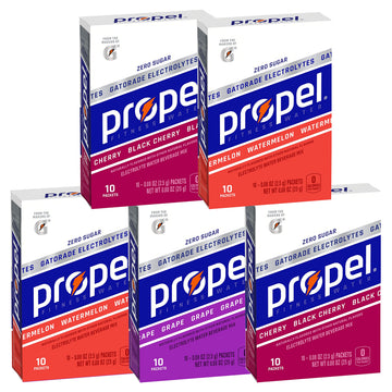 Propel Electrolyte Enhanced Water Drink Mix Powder Packets, 3 Flavor Variety Pack, Zero Calorie & Zero Sugar Hydration with Elec