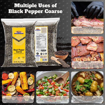 Rani Black Pepper Coarse Ground 28 Mesh (Table Grind) 28Oz (1.75Lbs) 800G ~ All Natural | Vegan | Gluten Friendly | Non-Gmo | Ko