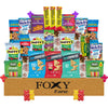 Foxy Fane 25 Count Healthy Snack Box - Premium Holiday, Christmas & New Year Gift Care Package With Variety Of Nuts, Crackers, B