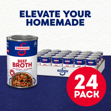 Swanson 100% Natural, Gluten-Free Beef Broth, 14.5 Oz Can (Pack of 24)