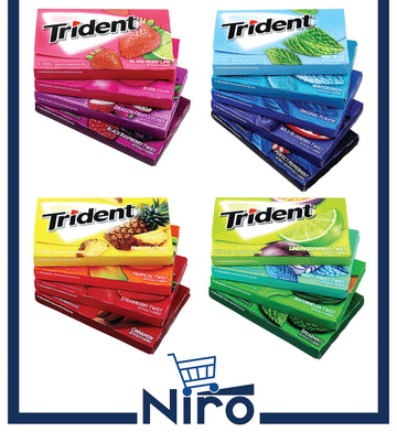 Niro Assortment | Trident Chewing Gum Sampler Gum Variety Pack | Assorted Trident Gum | Sugar-Free | 7 Assorted Flavors