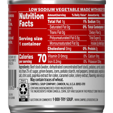 Campbell'S Classic Low Sodium Ready To Serve Soup, Vegetables, 7.25 Ounce (Pack Of 24)