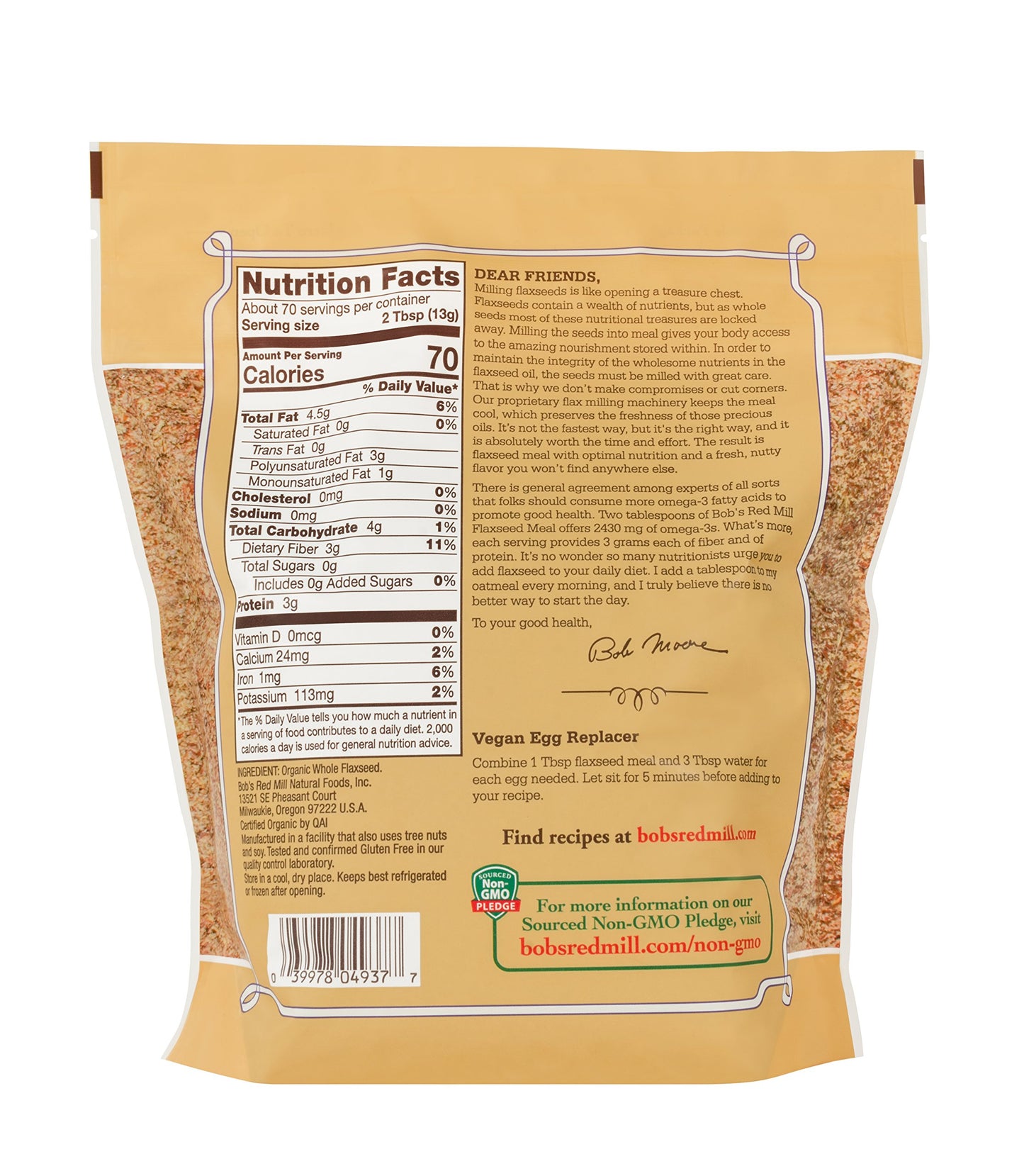 Bobs Red Mill Organic Brown Flaxseed Meal, 32-ounce (Pack of 4)