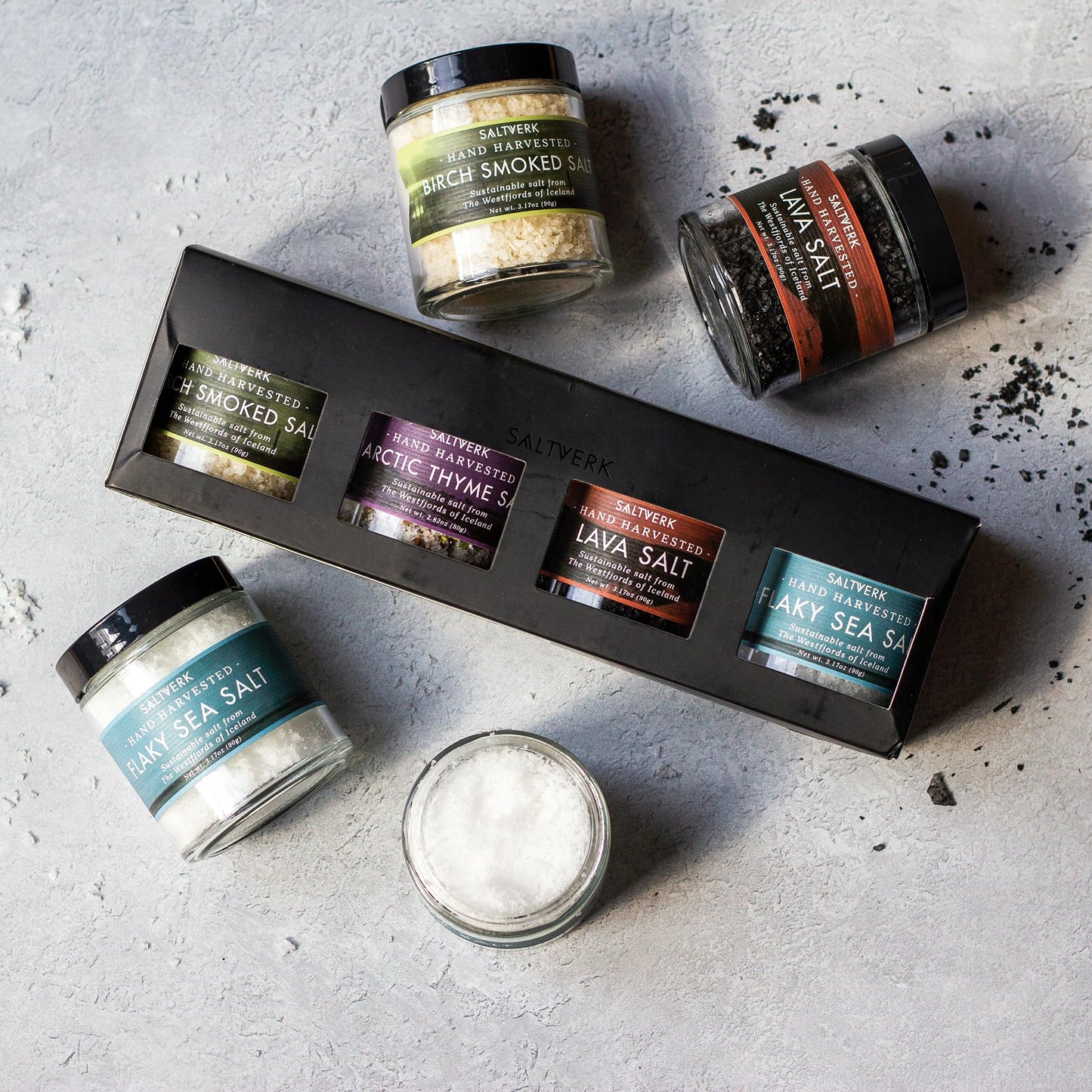 Saltverk Gift Box - Icelandic Flavored Salts, All Natural, Gluten Free, 3.17 oz (Pack of 4)
