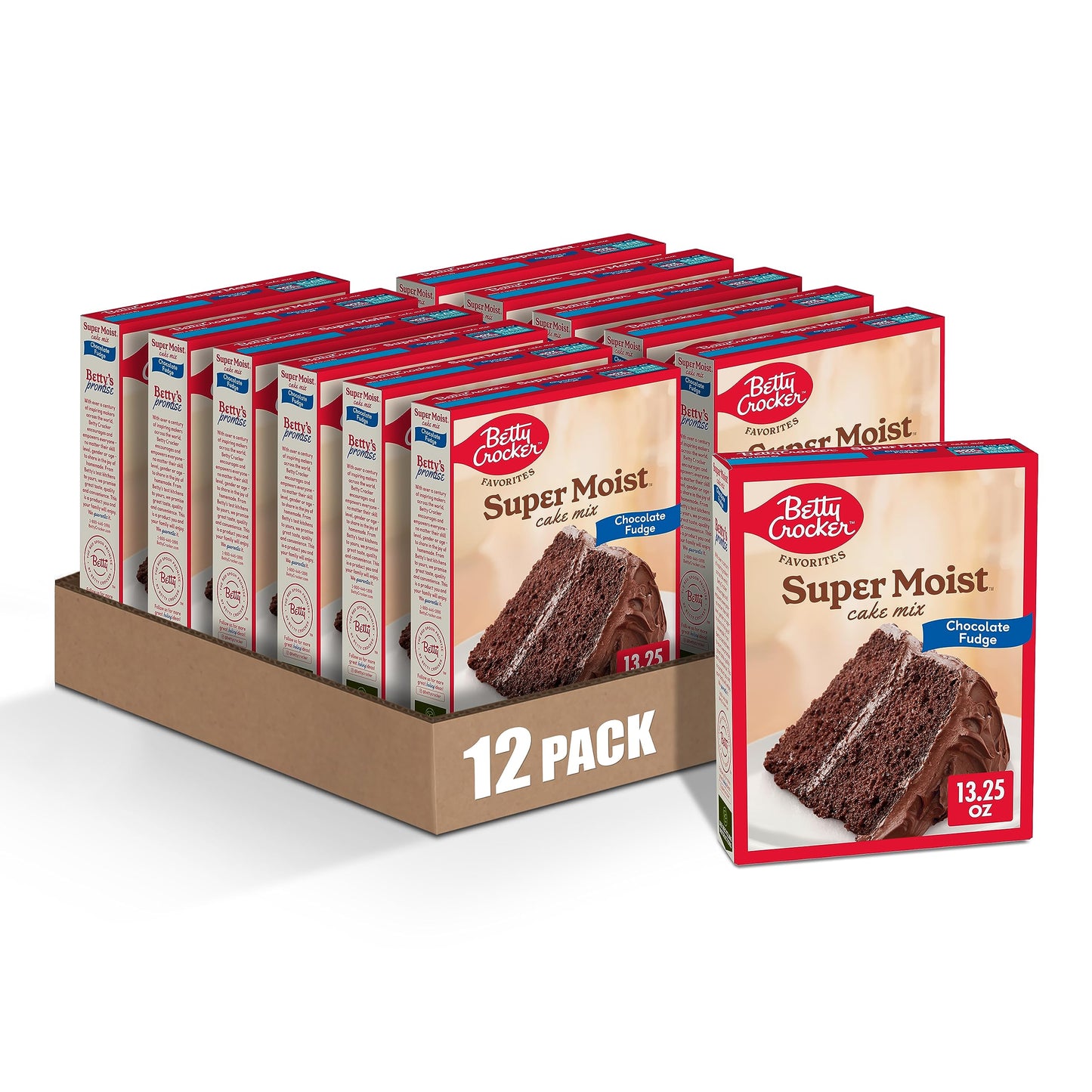 Betty Crocker Favorites Super Moist Chocolate Fudge Cake Mix, 13.25 Oz (Pack Of 12)