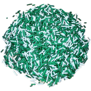 Sentovac Edible Green And White Mixing Jimmies Sprinkles For Cake Decorating Baking | Cupcake Toppers Cake Decorations| Celebrat