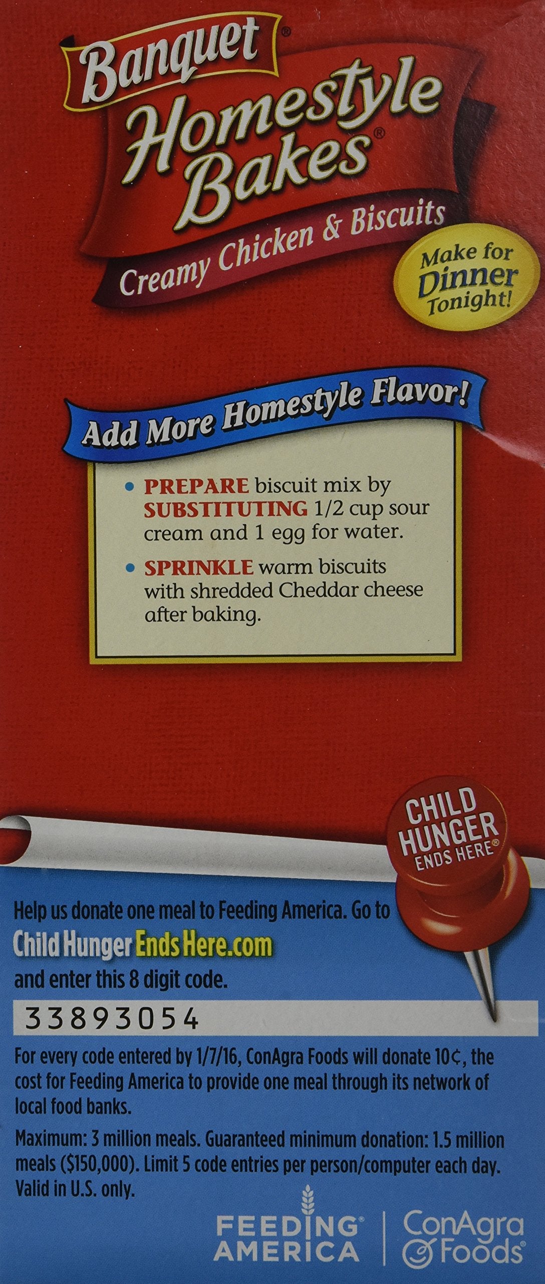 Banquet, Homestyle Bakes, Creamy Chicken & Biscuits, 28.10oz Box (Pack of 3)