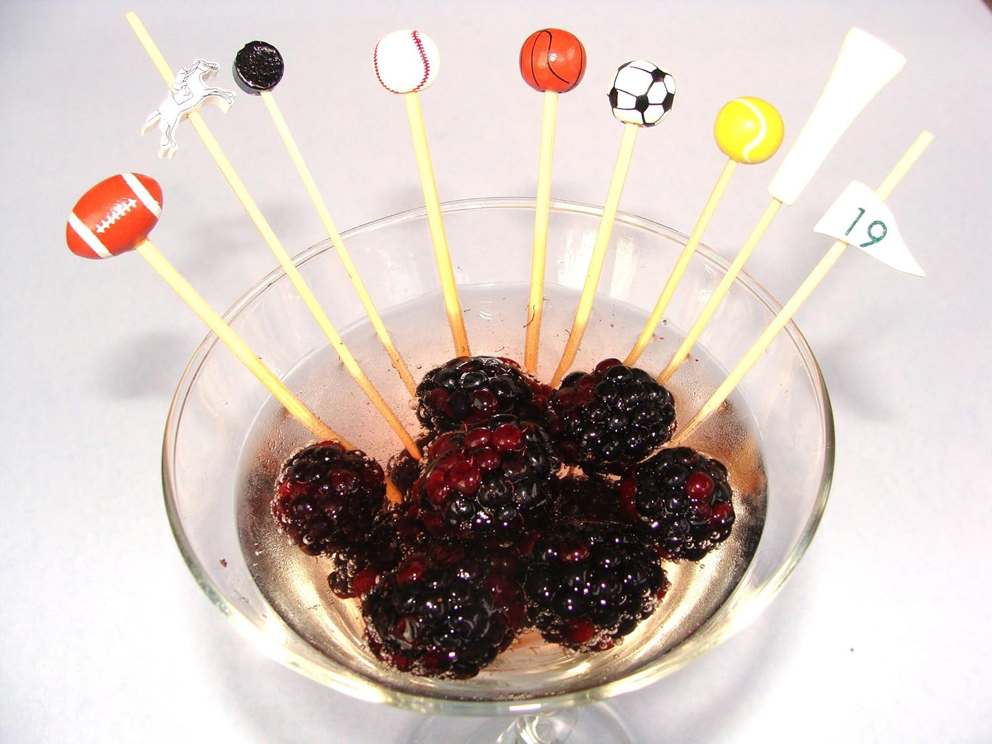 Golf Tee Bamboo Food / Cocktail Picks, 4 3/4" - 100 or 1000 count