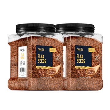 Roots Circle Premium Brown Whole Raw Flax Seeds - Rich In Fiber, Omega-3 Fatty Acids | Great For Baking, Salads, Smoothies & Pro