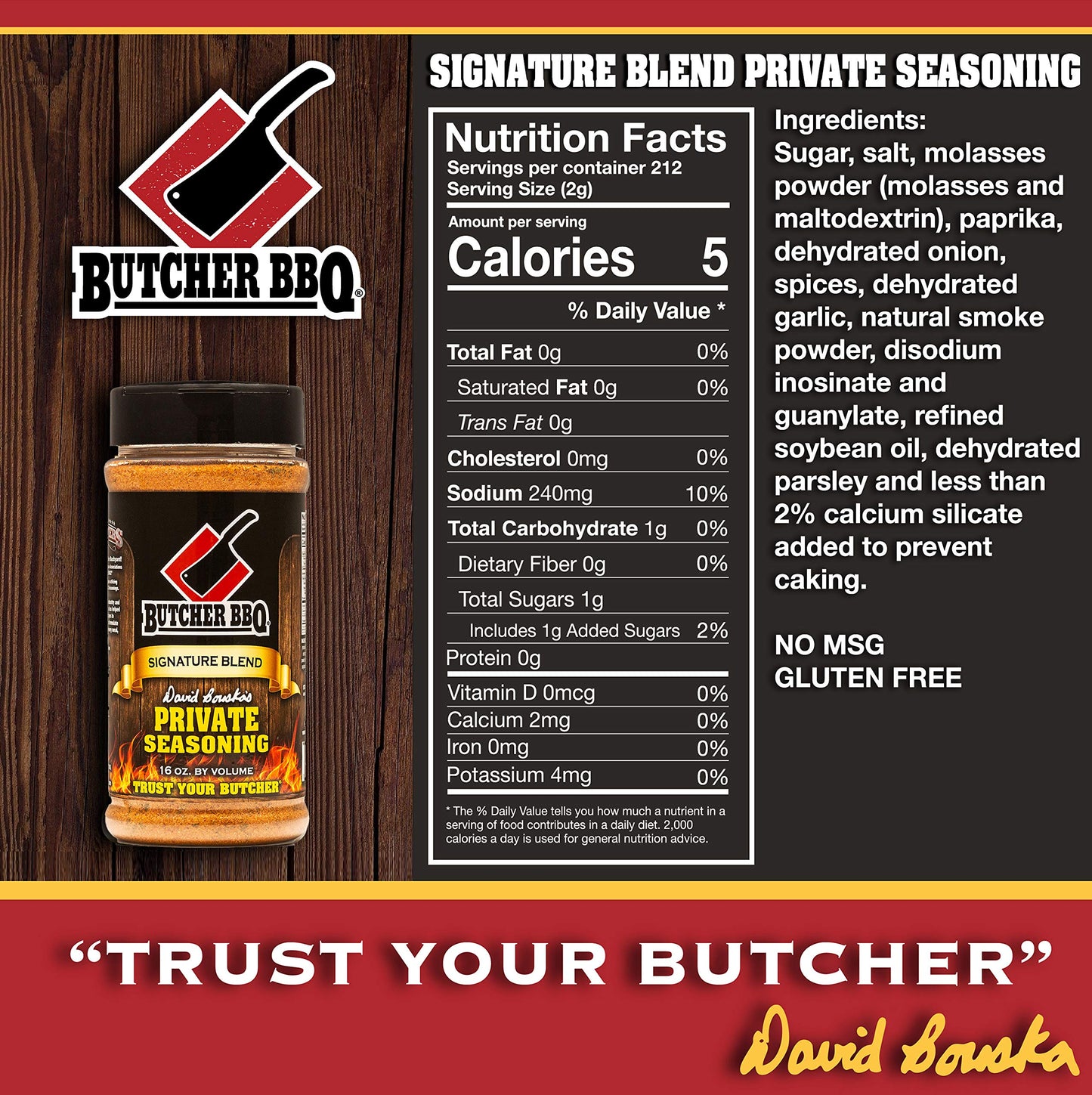 Butcher BBQ Private Seasoning | Grilling Spices | 1 Pound | Orange | Model BB00725