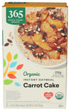 365 by Whole Foods Market, Organic Instant Oatmeal, Carrot Cake, 8 Count, 11.3 Ounce