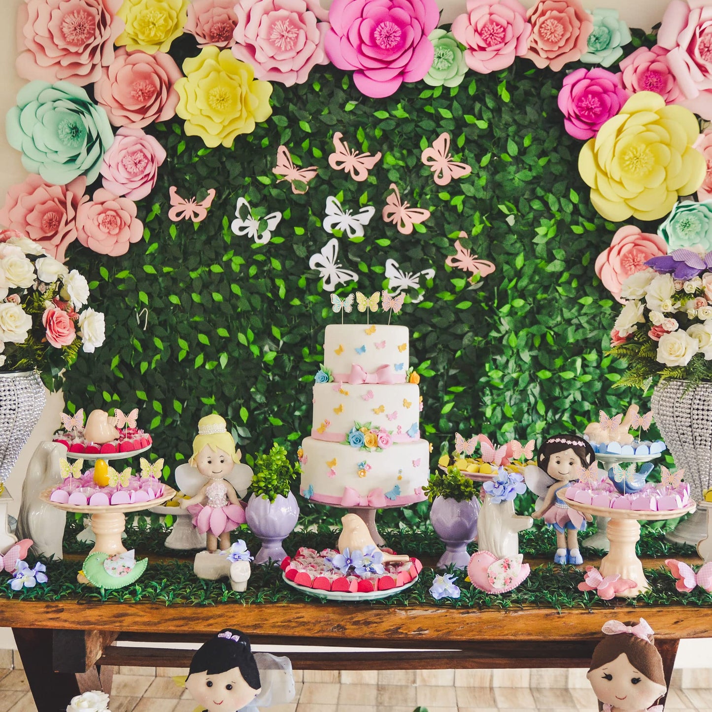 Gyufise 24Pcs Butterfly Cupcake Toppers Assembled Rose Gold Glitter Colorful Double Layers 3D Butterfly Baby Shower Cupcake Food