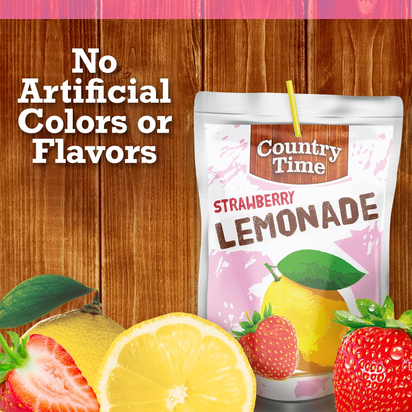 Country Time Strawberry Lemonade Ready To Drink Flavored Drink Pouches, 40 Ct Pack, 4 Boxes Of 10 Drink Pouches