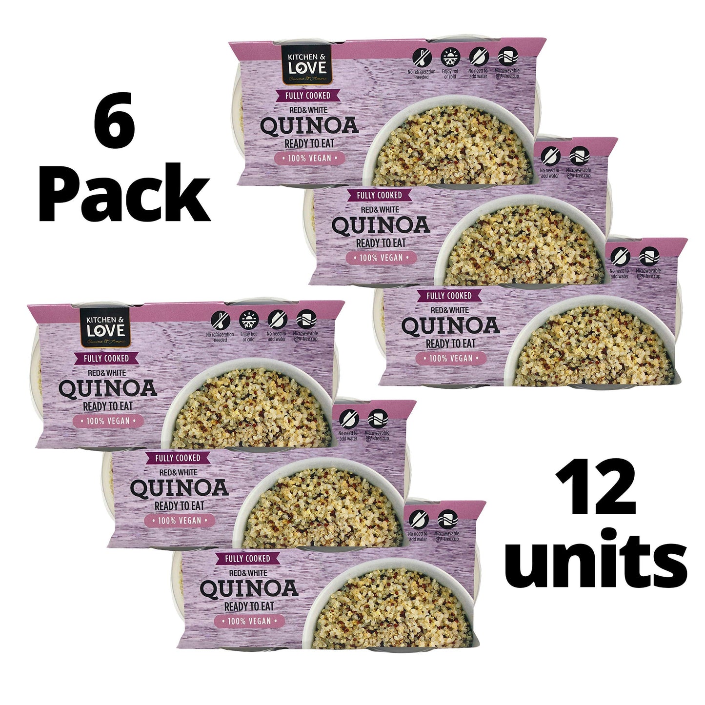 Quinoa Quick Cups (Fully Cooked Red & White Quinoa 12-Cups)