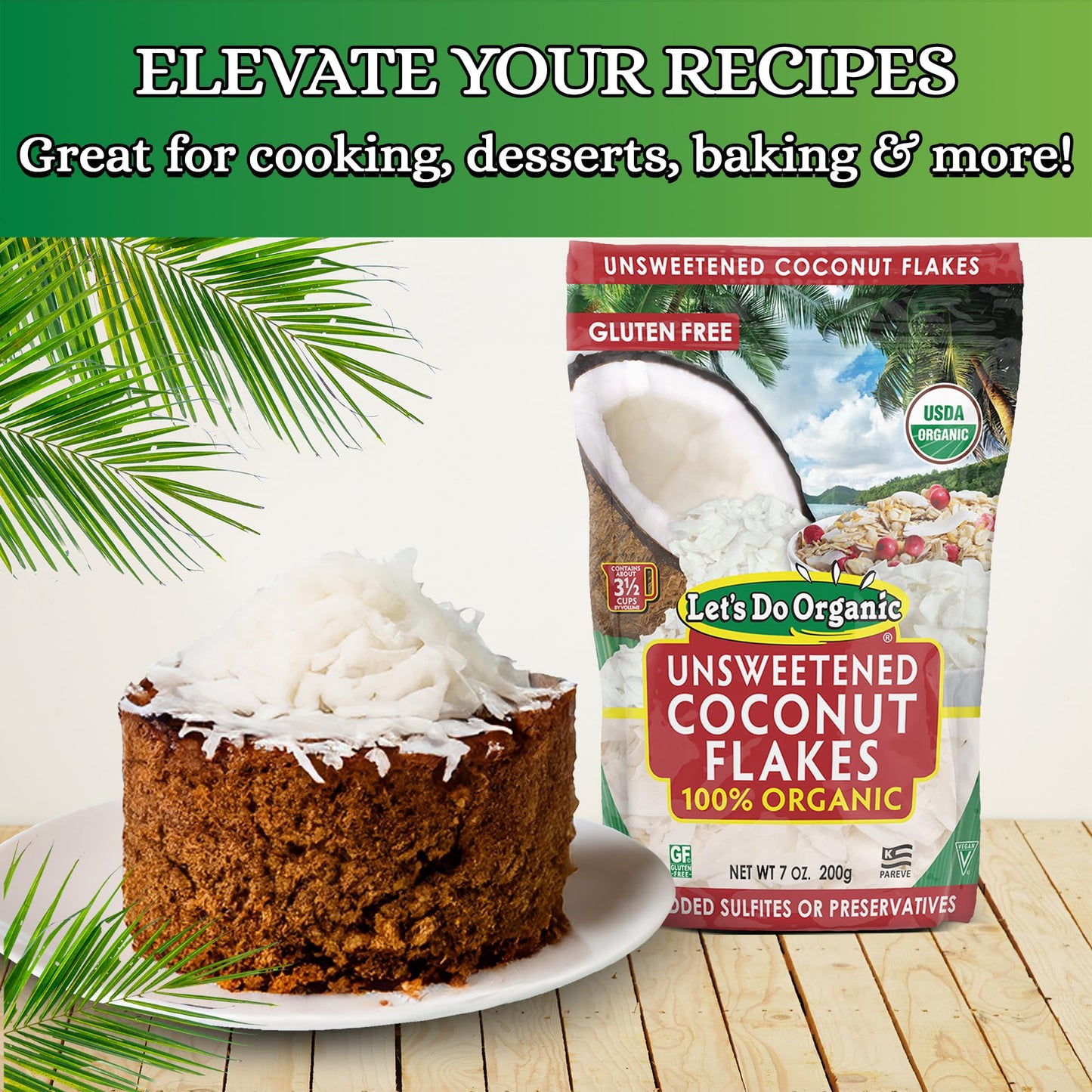 Edward & Sons Lets Do Organics: Organic Coconut Flakes, 7 Oz (3 Pack)