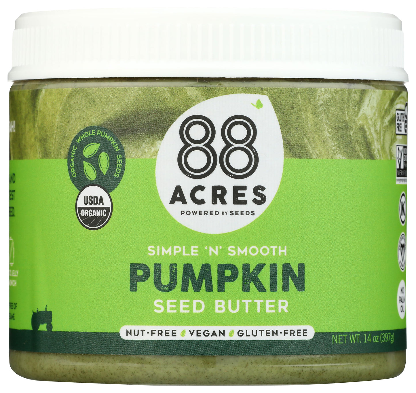 88 Acres, Pumpkin Seed Butter Jar, 14 Ounce