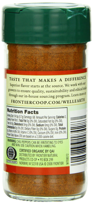 Frontier Organic Red Pepper (Cayenne), Ground, 1.7-Ounce Container (Pack Of 4)