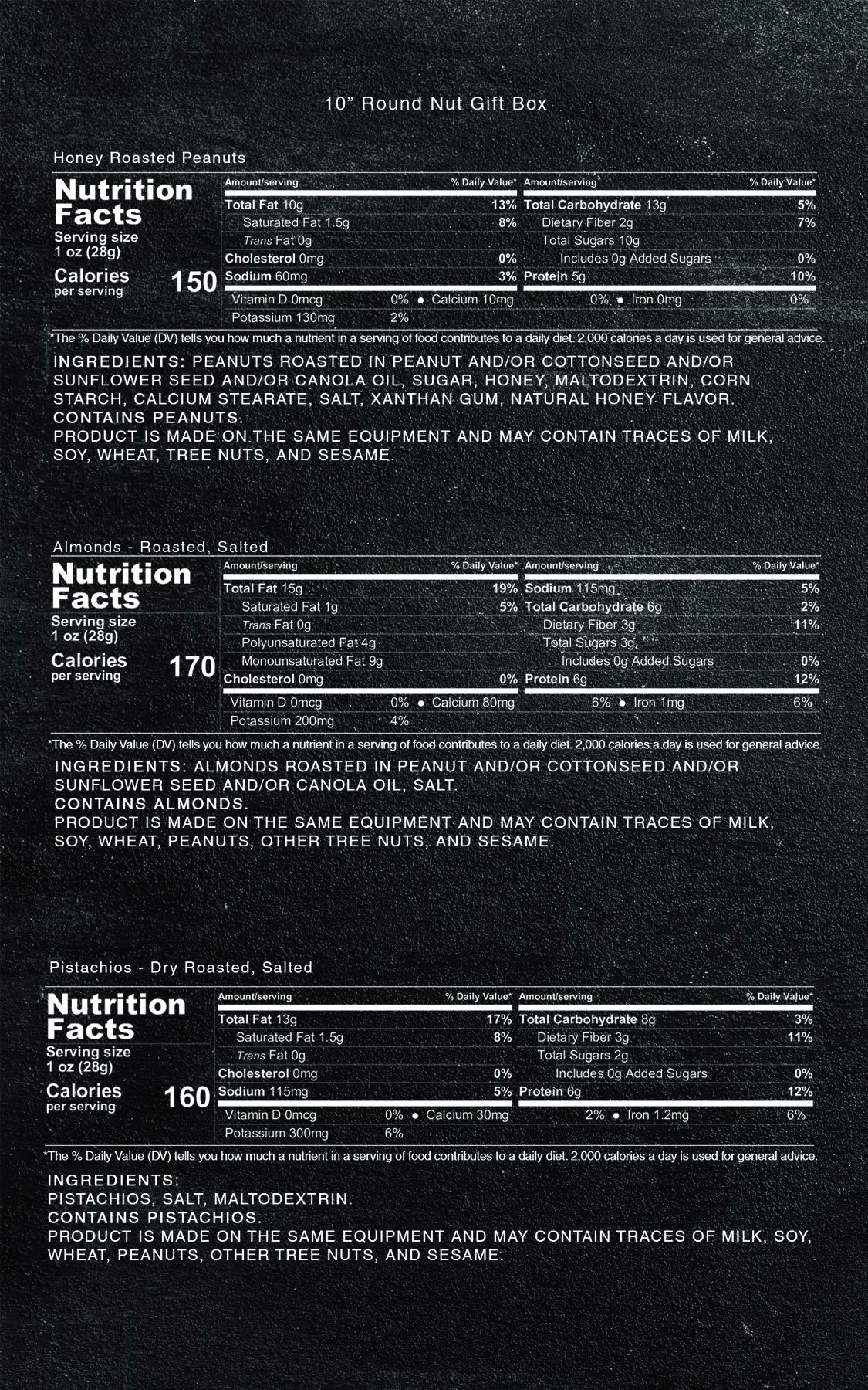 Cirque Gift Co. Gourmet Nut Gift Tray 10'' Freshly Roasted Assorted Nuts For Mothers Day, Fathers Day, Holiday, Corporate Giftin