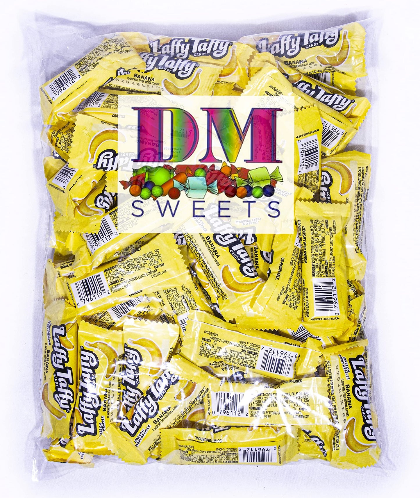 Banana Taffy - 2 Pounds Of Sweet Chewy Individually Wrapped Bulk Taffy Candy