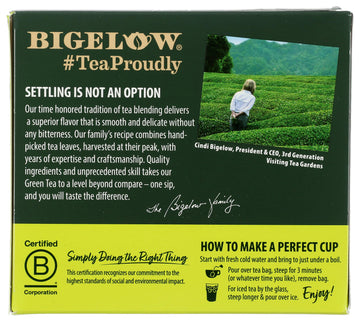 Bigelow Organic Greentea, 40 Ct