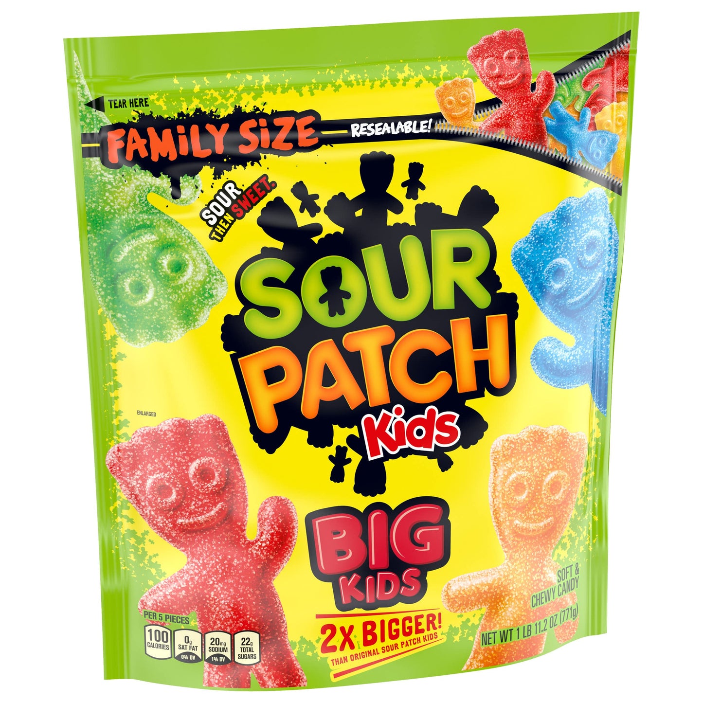 SOUR PATCH KIDS Big Kids Soft & Chewy Candy, Family Size, 1.7 lb