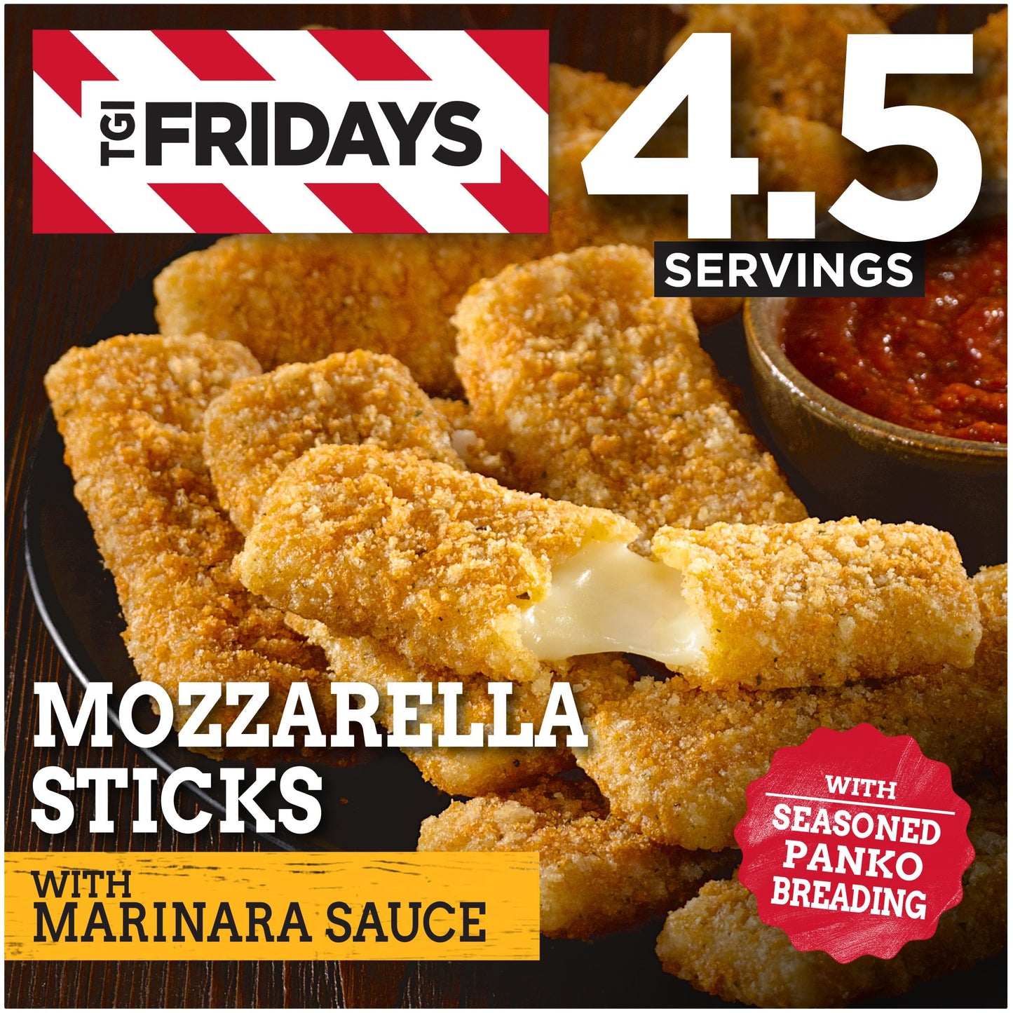 TGI Fridays Mozzarella Sticks Frozen Snacks with Marinara Sauce, 17.4 oz Box