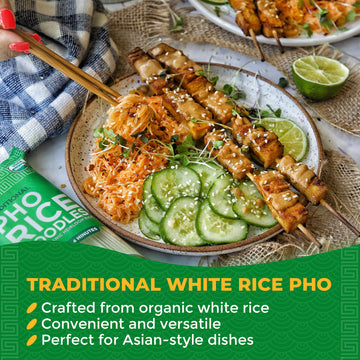 Lotus Foods Organic Traditional Pho Rice Noodles - Gluten Free Pho Noodles, Organic Rice Noodles, Vietnamese Pho Rice Noodles, G