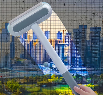 Window Screen Cleaning Brush- Magnetic Screen Door Mesh Brush, 4 In 1 Window Washer Squeegee Kit, Window Cleaner Squeegee, Windo