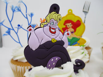 Little Mermaid Birthday Cake Cupcake Topper Set Featuring Characters From Little Mermaid And Themed Decorative Accessories
