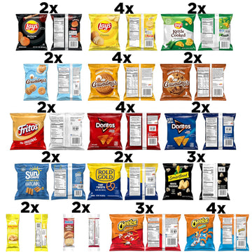 Frito Lay Ultimate Classic Snacks Package, Variety Assortment of Chips, Cookies, Crackers, & Nuts, (Pack of 40) (Packaging May V