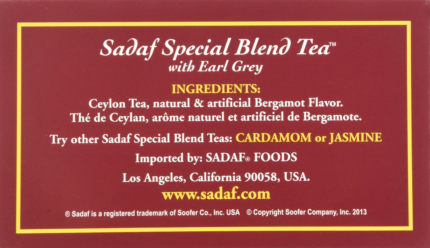 Sadaf Earl Grey Tea Bags | Special Blend Earl Grey Ceylon Black Tea | Product harvested in Sri Lanka | 50 bags (pack of 1)