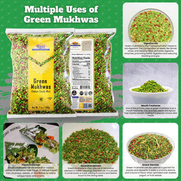 Rani Green Mukhwas (Special Digestive Treat) 7oz (200g) ~ Vegan | Indian Candy Mouth Freshener | Kosher