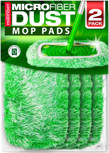 Millifiber Heavy Duty Duster Refills For Swiffer Sweeper Mop (2 Pack) - Reusable Dry Sweeping Pads (Mop Is Not Included)