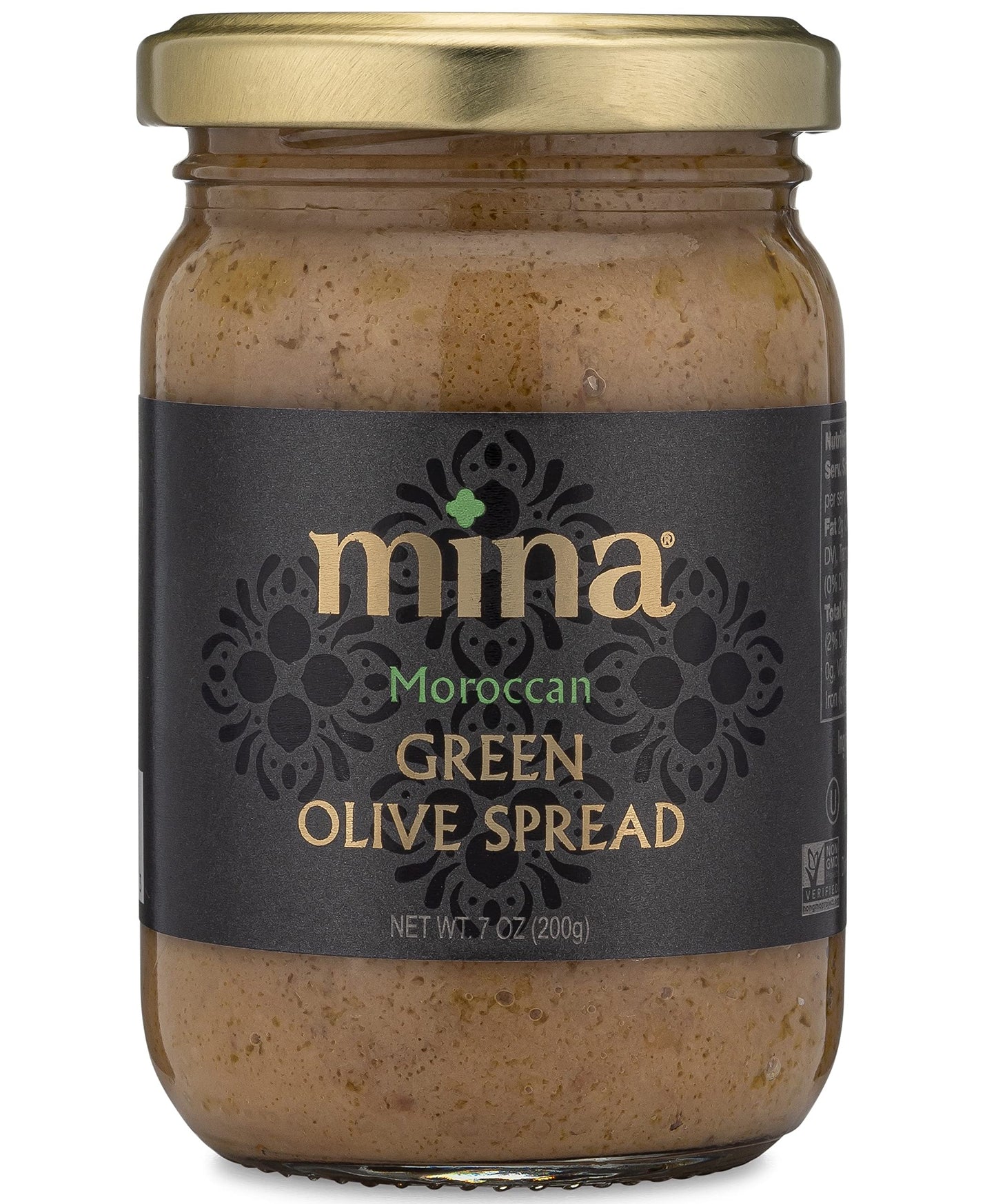 Mina Gourmet Olive Tapenade, Moroccan Green Olives, 7 oz (200g), Perfect for Appetizers and Dips