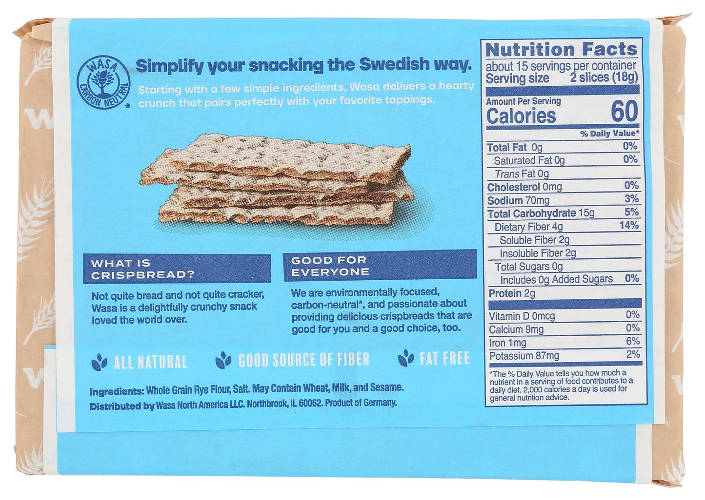 Wasa Light Rye Crispbread, 9.5 Ounce