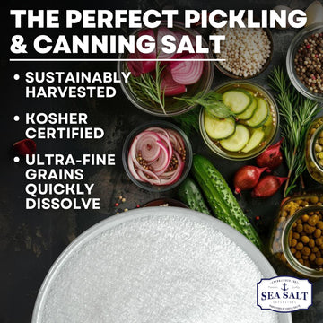 Pickling & Canning Salt, Pickling Salt & Curing Salt for Natural Preserving, Fine Sea Salt & Kosher Salt for Brining, Non-Iodize
