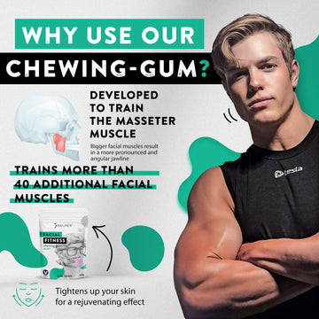 Jawliner Fitness Chewing Gum (2 Months Pack) Jawline Sugar Free Mint Gum - - Jawline Exerciser For Mewing And Shapen The Jaw - 1
