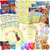 Easter Snack Yellow Tin (48 Count) Filled with Candy, Peelable Gummies,Bunny and More, Great Package for Family, Friends, Boys a